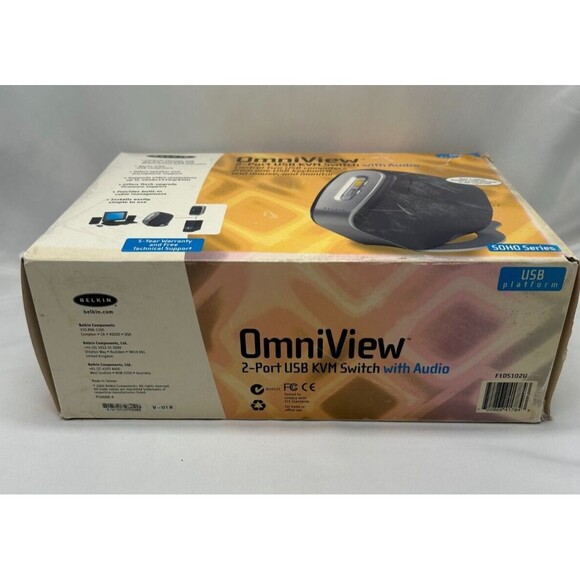 BELKIN OmniView SOHO F1DS102U 2-Port External KVM Switch w Audio- NO FLASH CABLE - Picture 4 of 15